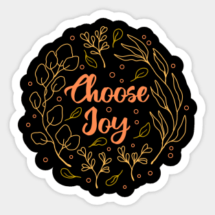 Choose Joy Floral Line Art Sticker